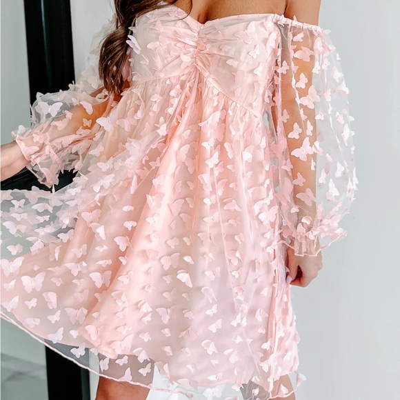 COPY - Butterfly off th shoulder dress - Picture 1 of 2